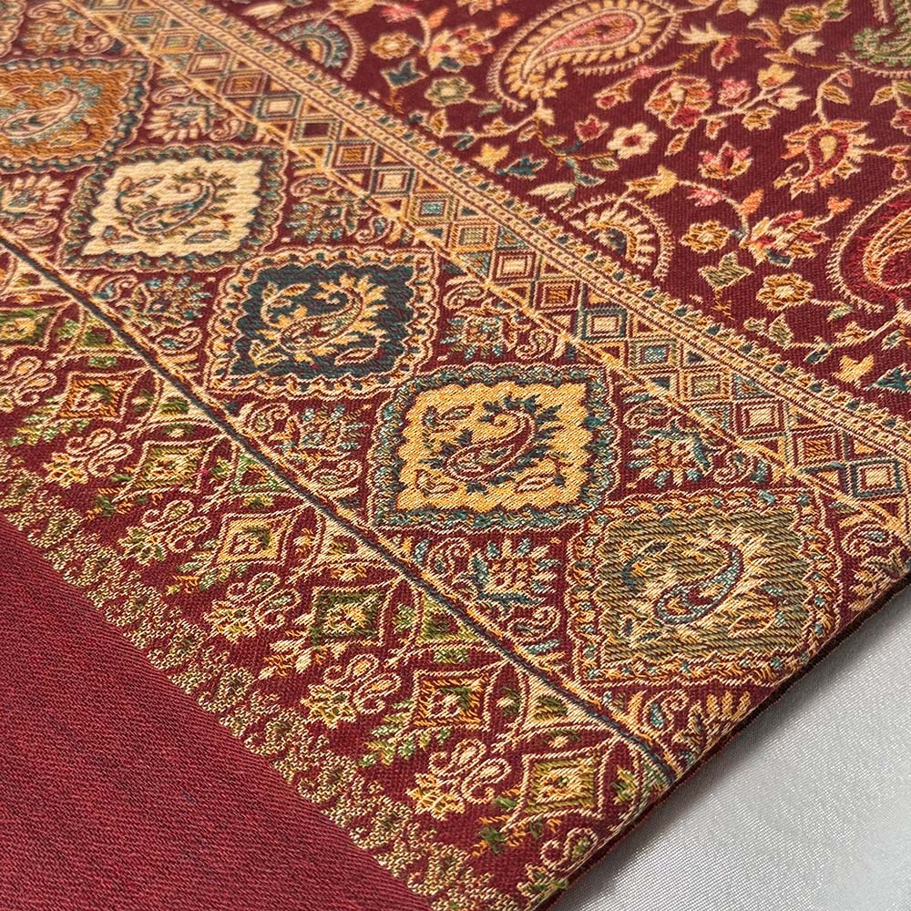 Deep Red Design Shawl - Mens Shawls - Viyaah Accessories - 3