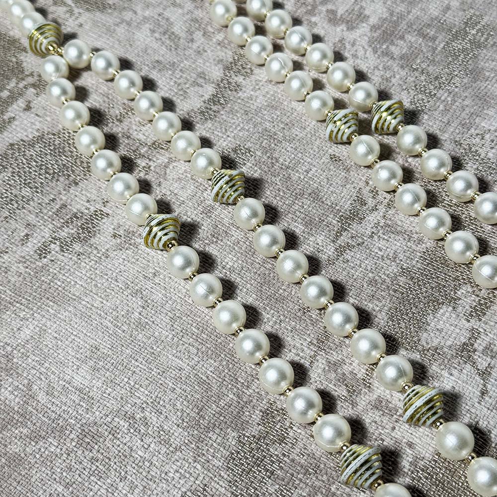 Double Row Pearl and Small Gold Bead Design Milni Haar - Milni Haars - Viyaah Accessories - 2