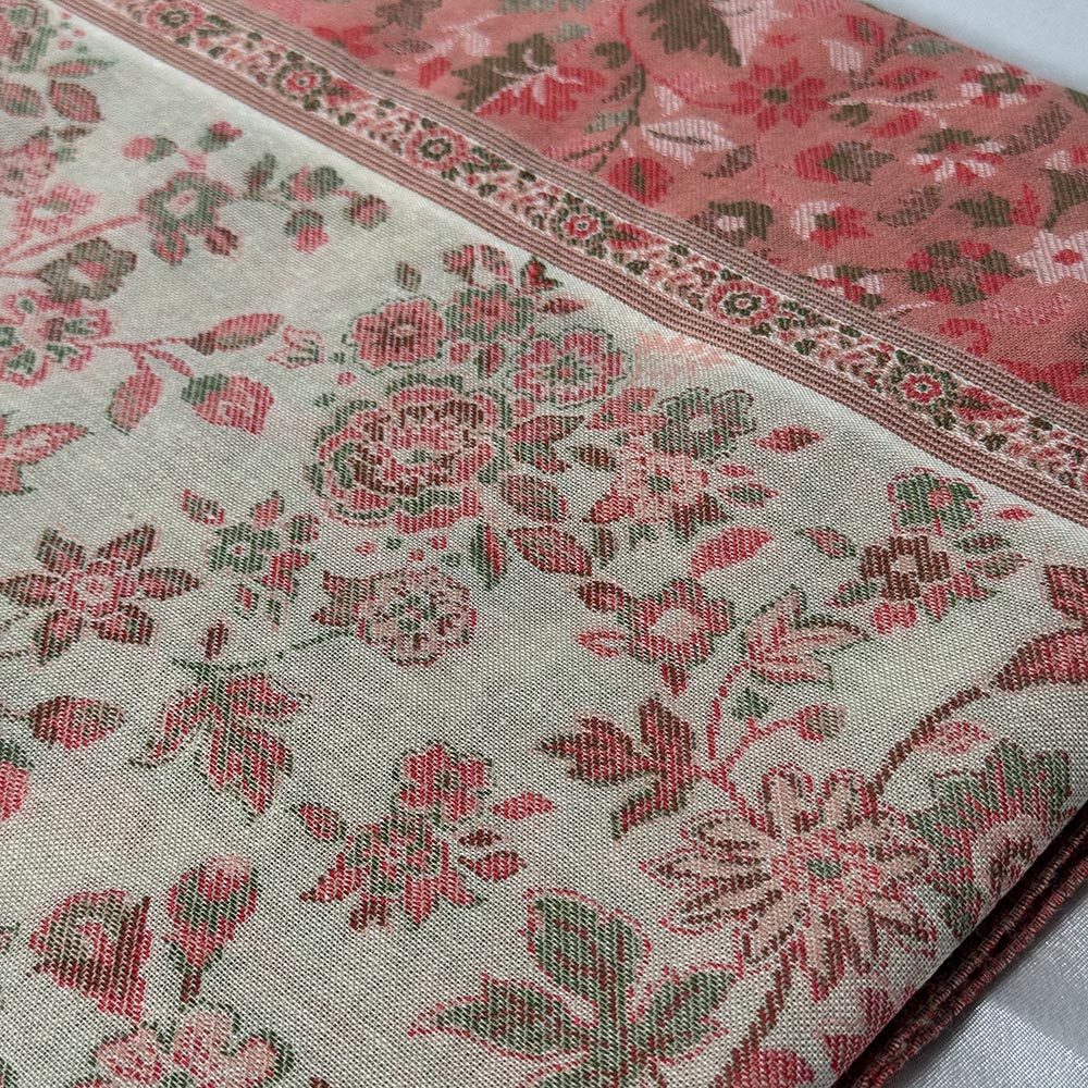 Mens Beige and Coral Pink Design Shawl - Mens Shawls - Viyaah Accessories - 3 design shawl