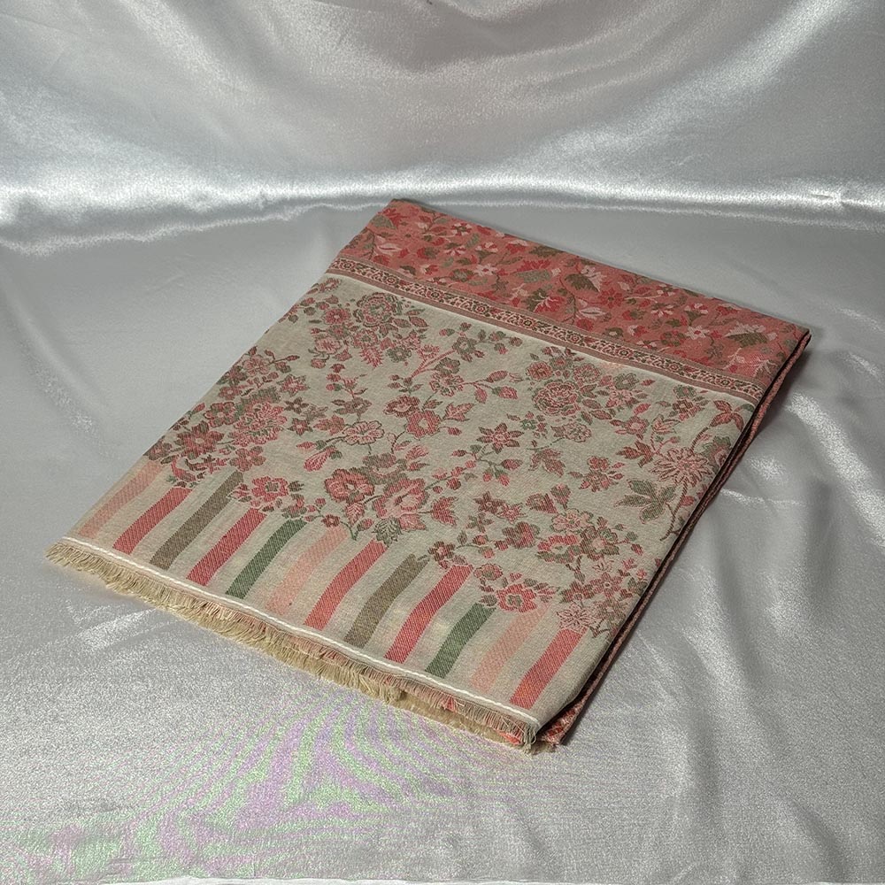 Mens Beige and Coral Pink Design Shawl - Mens Shawls - Viyaah Accessories