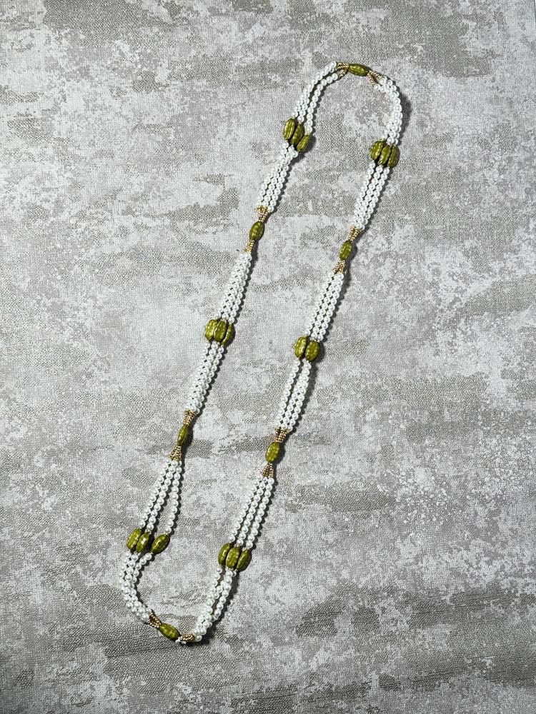 Two Row Pearl Haar with Leichi Bead Design - Milni Haar - Viyaah Accessories