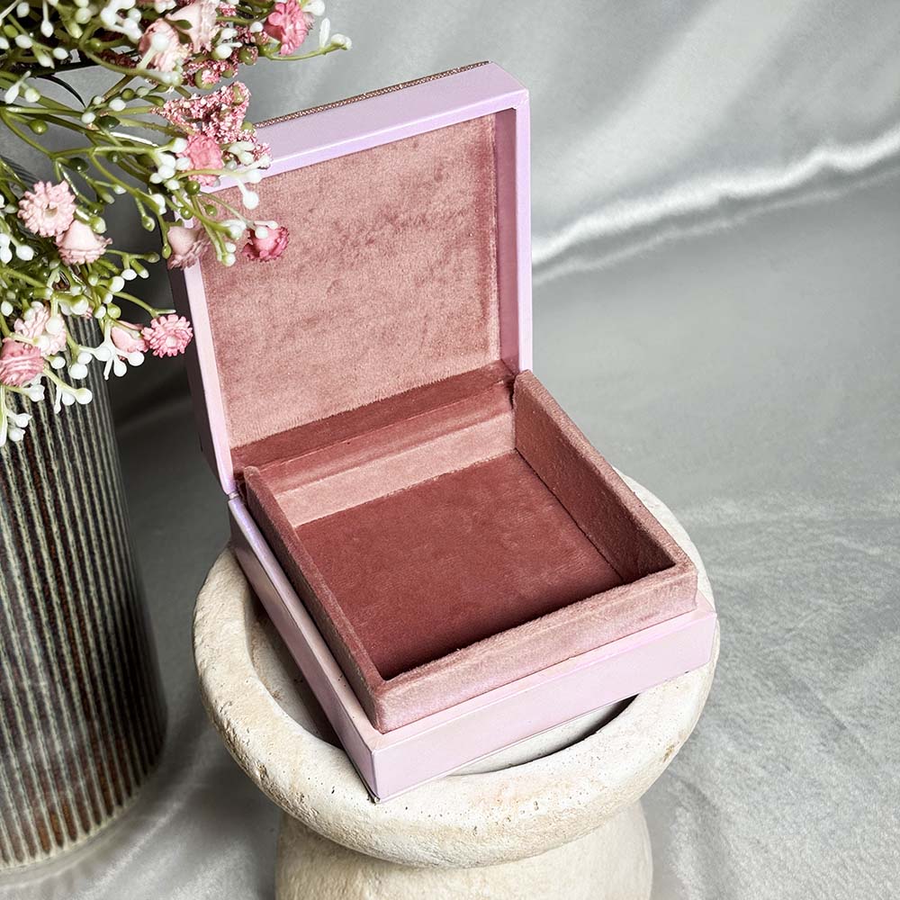 Small Square Jewellery Box Rose Glitter - Wedding Box - Viyaah Accessories - 1