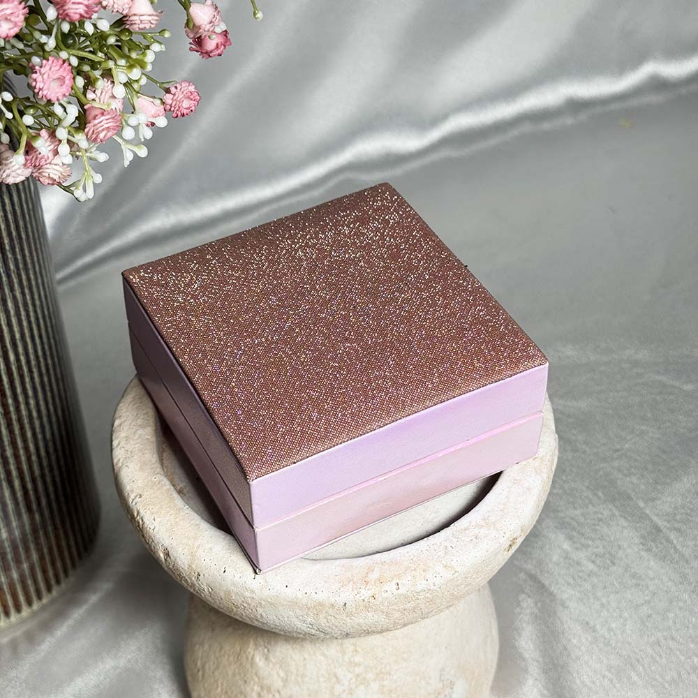 Small Square Jewellery Box Rose Glitter - Wedding Box - Viyaah Accessories