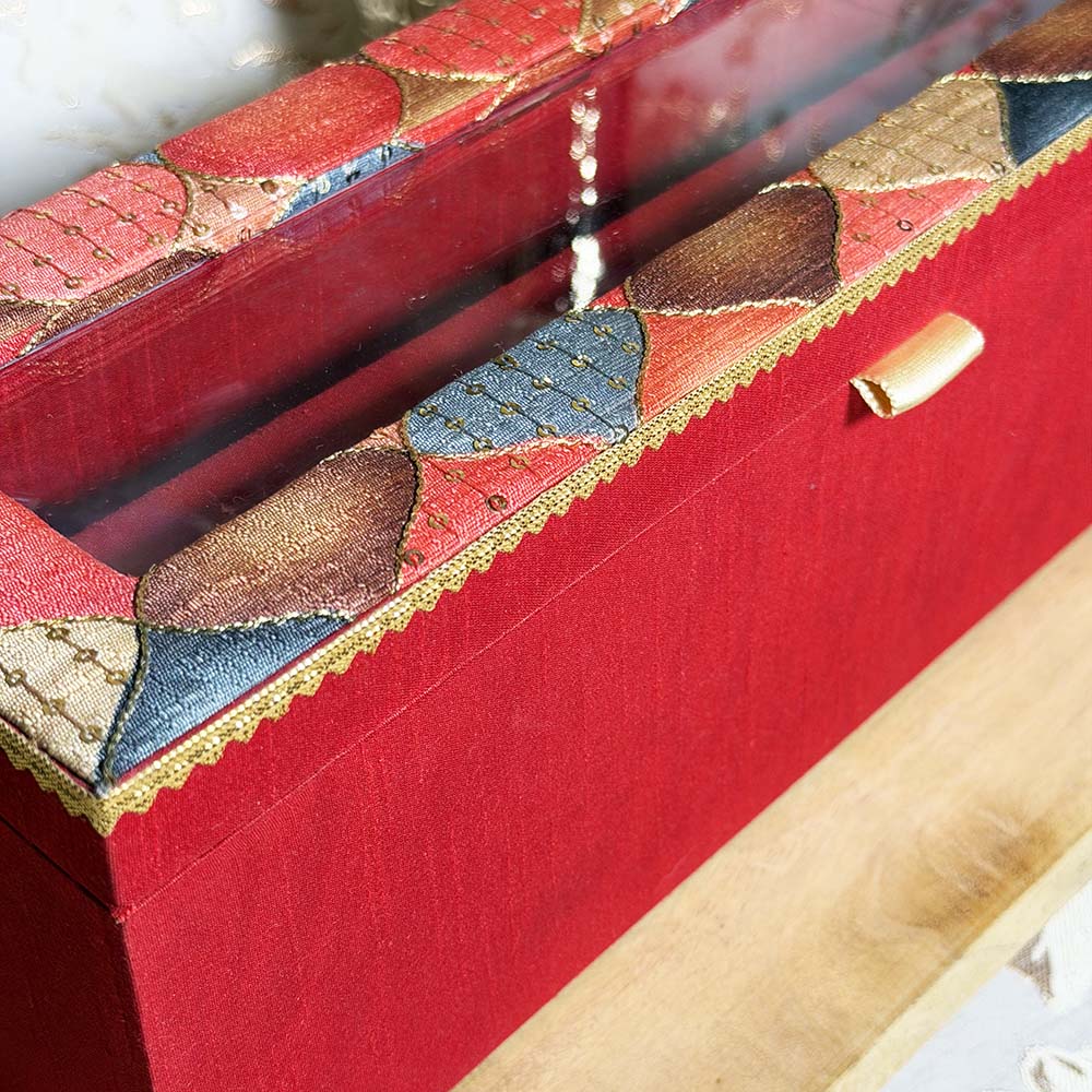 Red Design Choora Box with Window - Choora Boxes - Viyaah Accessories - 1
