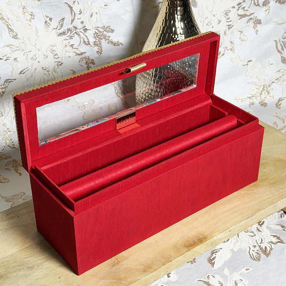 Red Design Choora Box with Window - Choora Boxes - Viyaah Accessories - 2