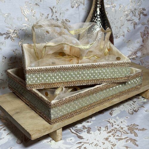 Set of 2 Gold Design Baskets