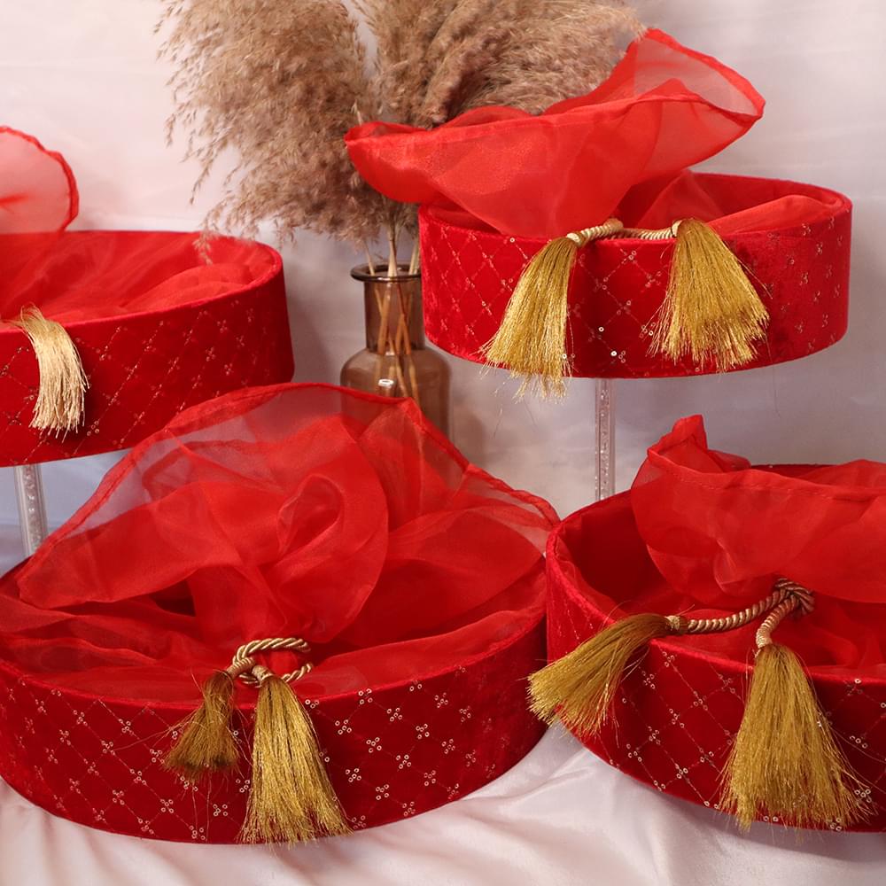 Red Velvet Basket Set - Viyaah Accessories - 1