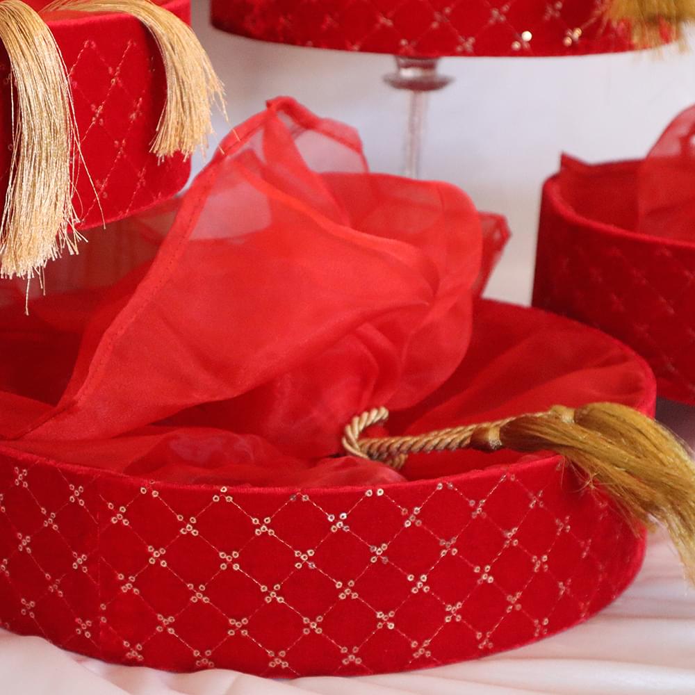 Red Velvet Basket Set - Viyaah Accessories - 2