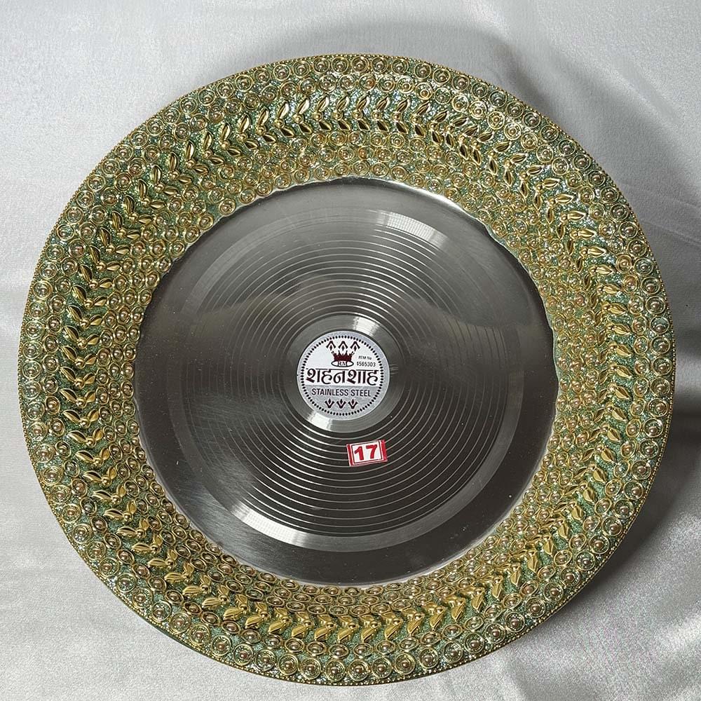 Sage Green and Gold Decorated Praat - Decorative Praat - Viyaah Accessories - 1